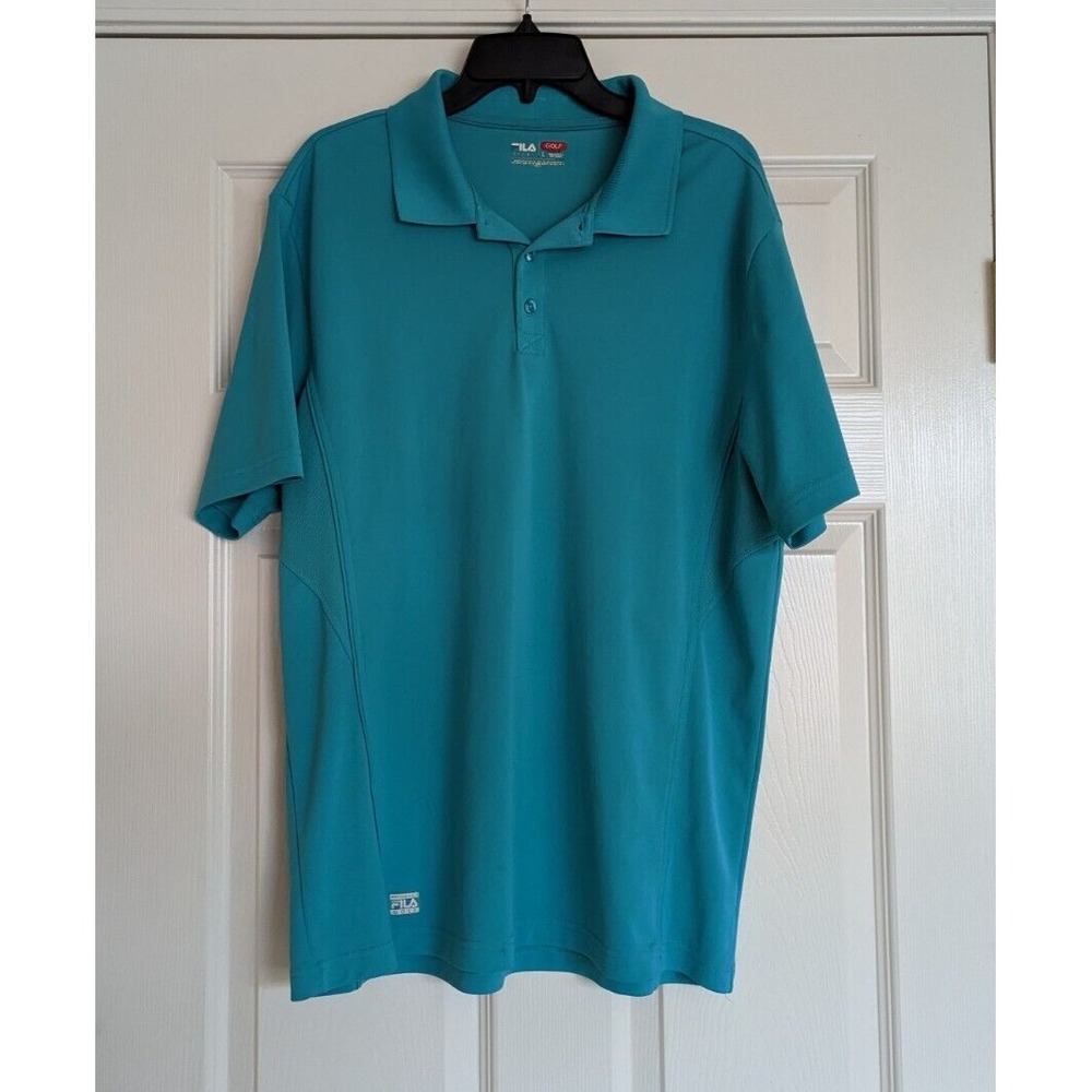 FILA Shirt  Mens Sz L Turquoise Golf Polo Athletic Fit Shirt Short Sleeve